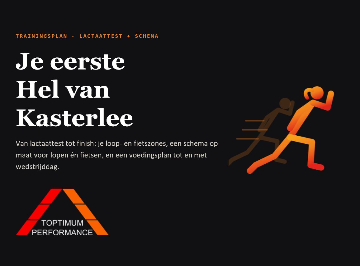 Kop van een ingevuld sjabloondossier «Je eerste Hel van Kasterlee», Toptimum Performance